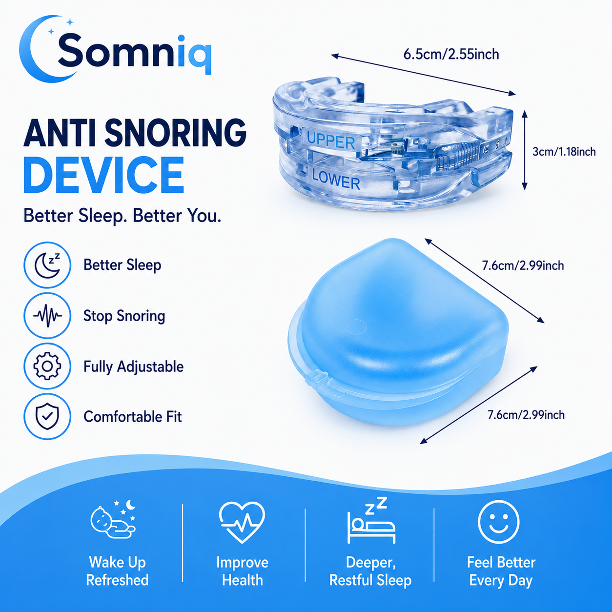 THE COMFORTABLE, NON-TOXIC ANTI-SNORE DEVICE