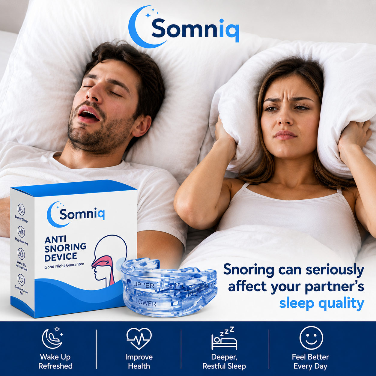 THE COMFORTABLE, NON-TOXIC ANTI-SNORE DEVICE