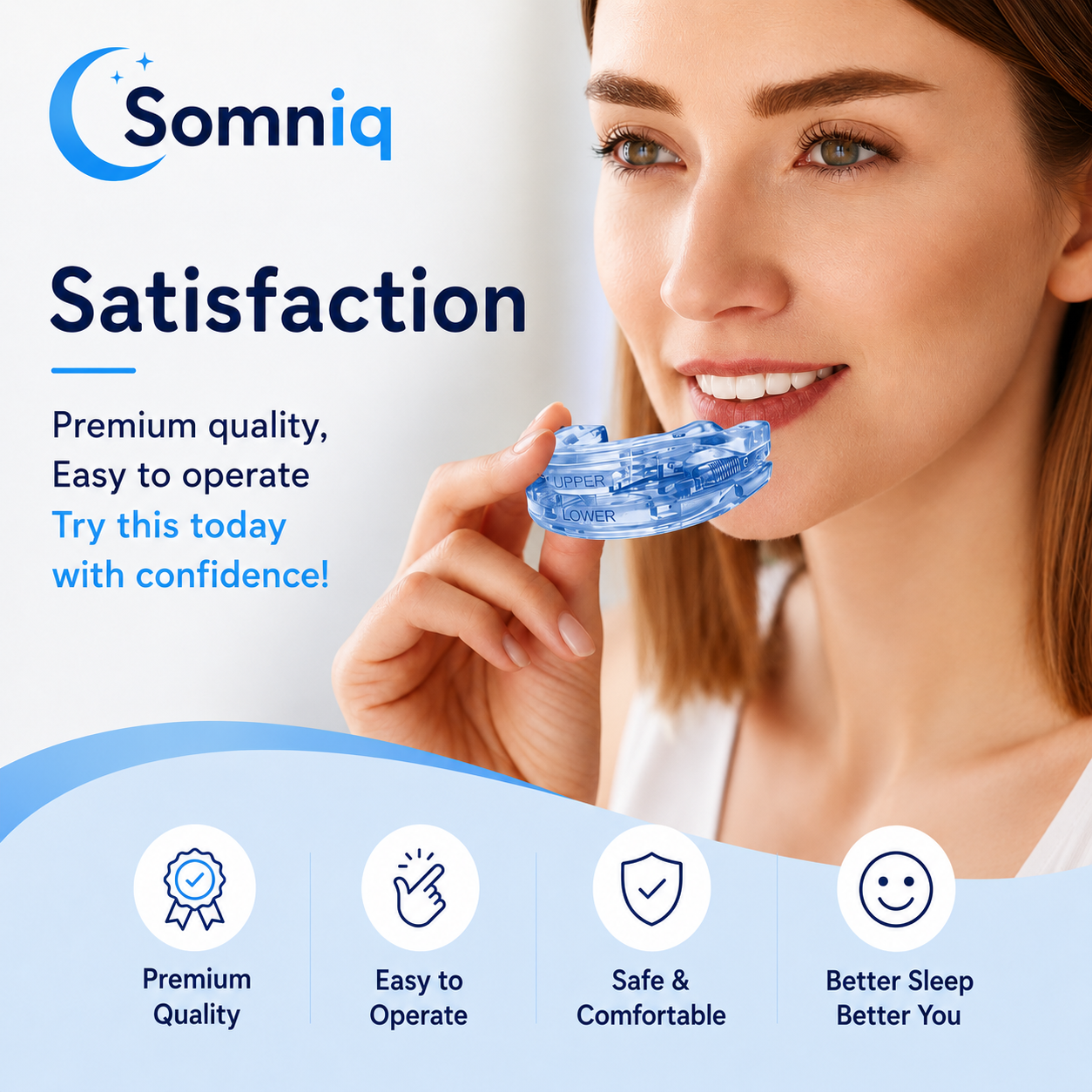 THE COMFORTABLE, NON-TOXIC ANTI-SNORE DEVICE