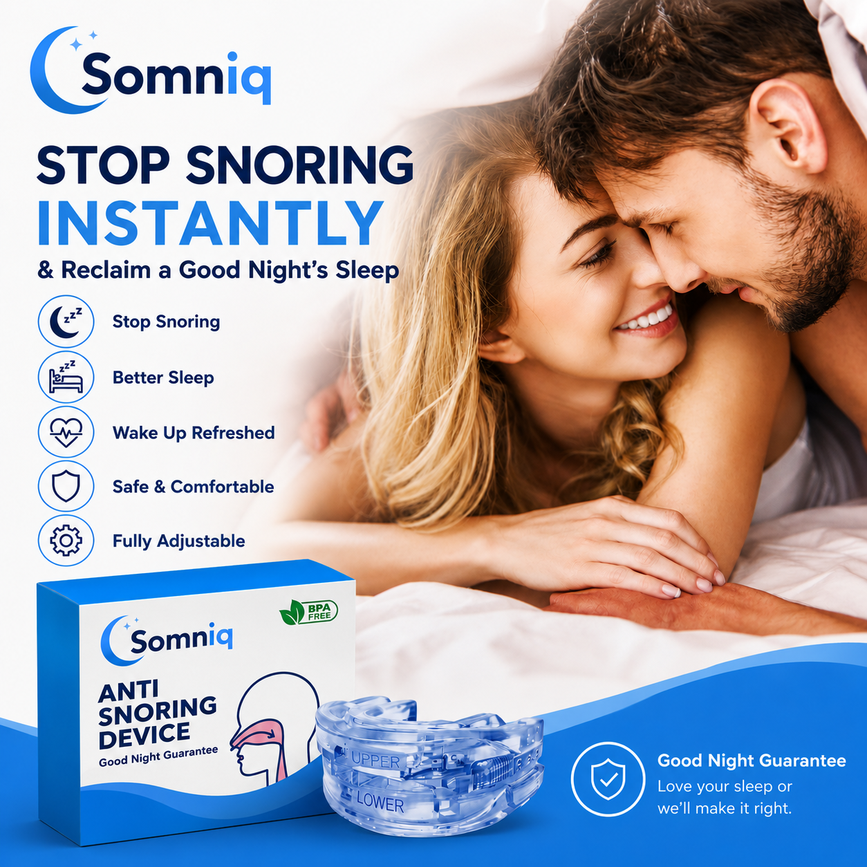 THE COMFORTABLE, NON-TOXIC ANTI-SNORE DEVICE