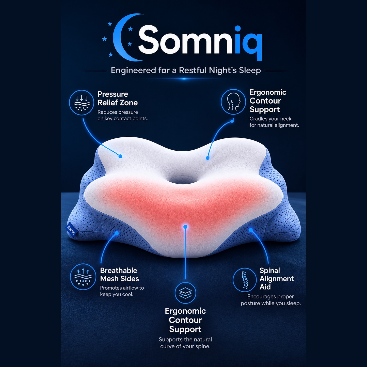 Somniq Memory Foam Support Pillow