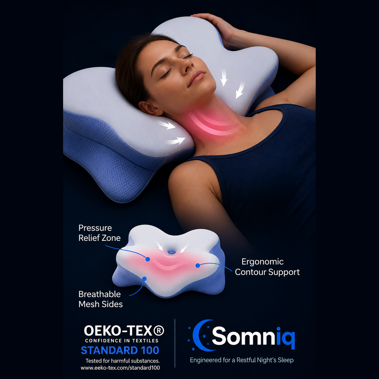 Somniq Memory Foam Support Pillow